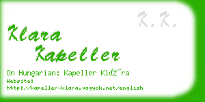 klara kapeller business card